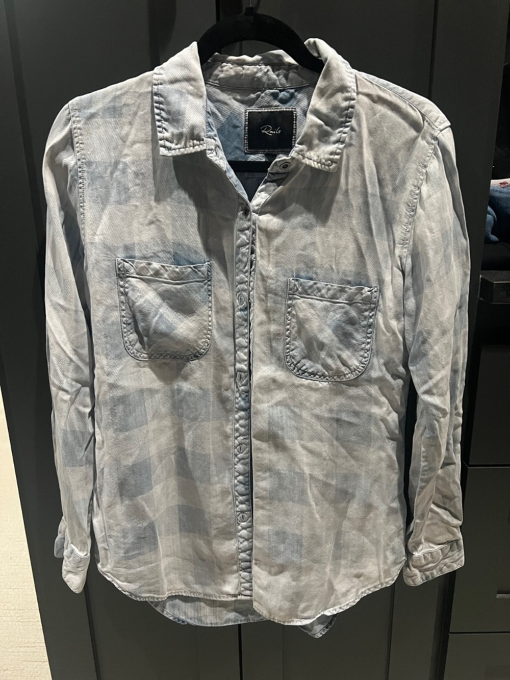 Rails Pale Blue Washed Button-Up Shirt